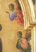 Duccio di Buoninsegna Detail of The Virgin Mary and angel predictor,Saint oil on canvas